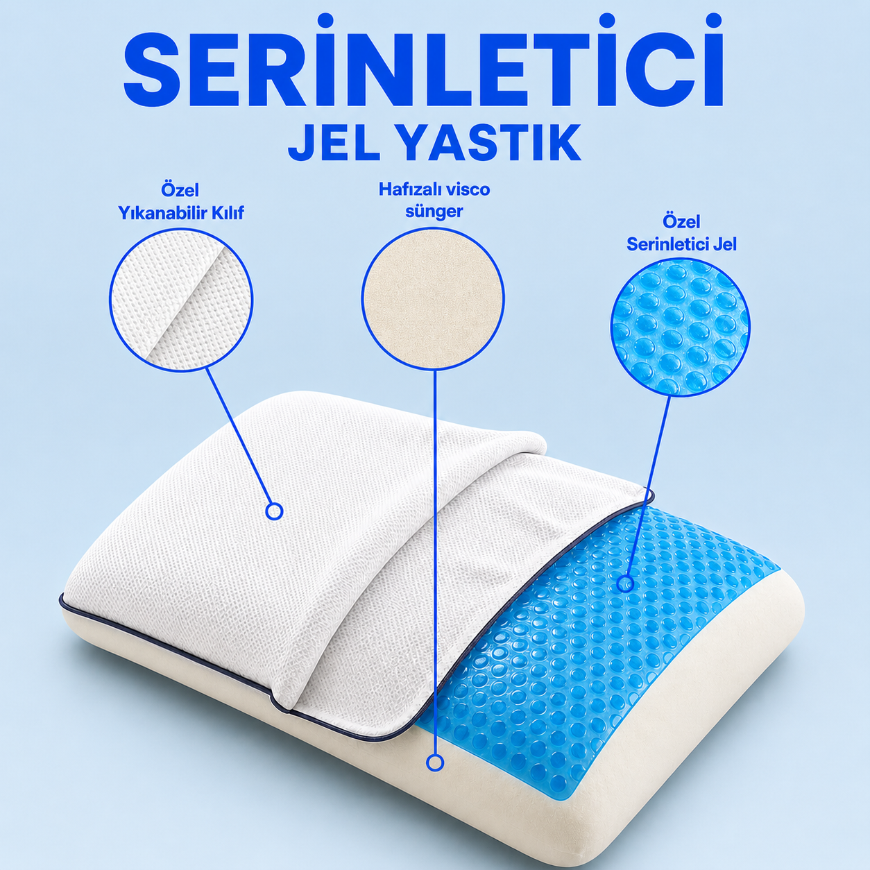 Ortopedik Klimalı Jelli Yastık